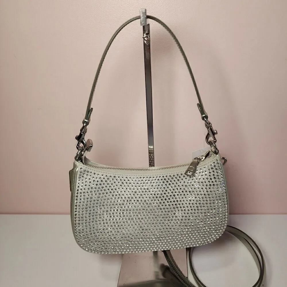 NWT COACH CV937 TERI SHOULDER BAG Crystal Silver